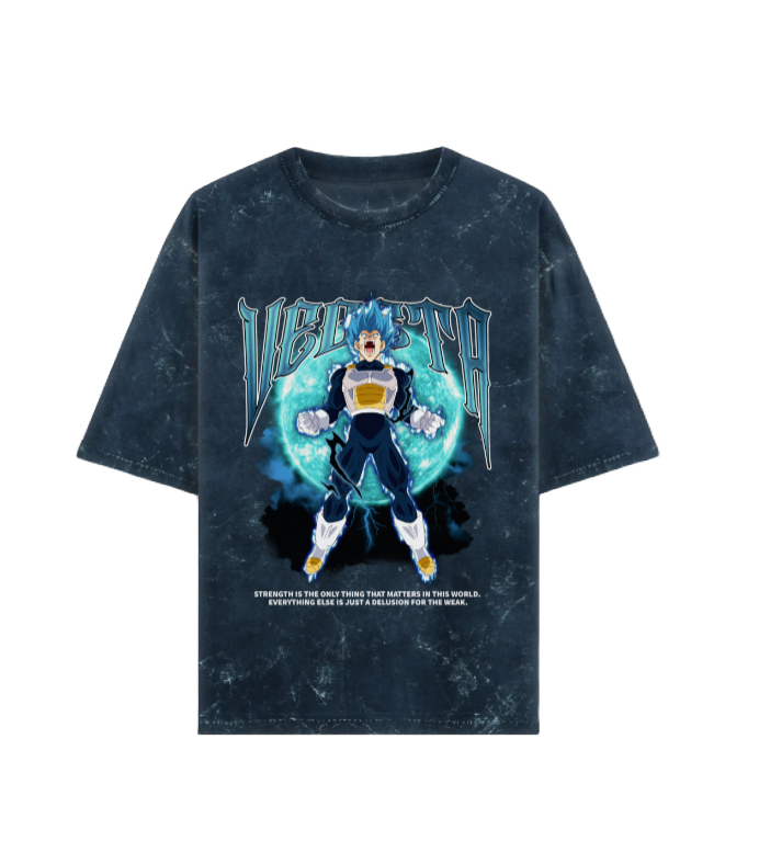 Vegeta – "Super Saiyan God" Acid Wash Oversized Tee