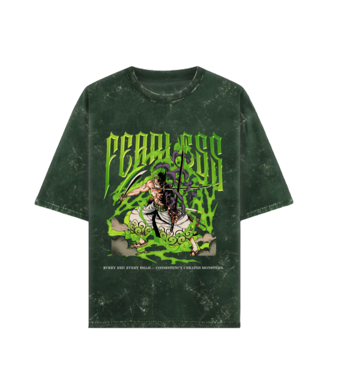 Roronoa Zoro - "King of Hell" Acid Wash Oversized Tee